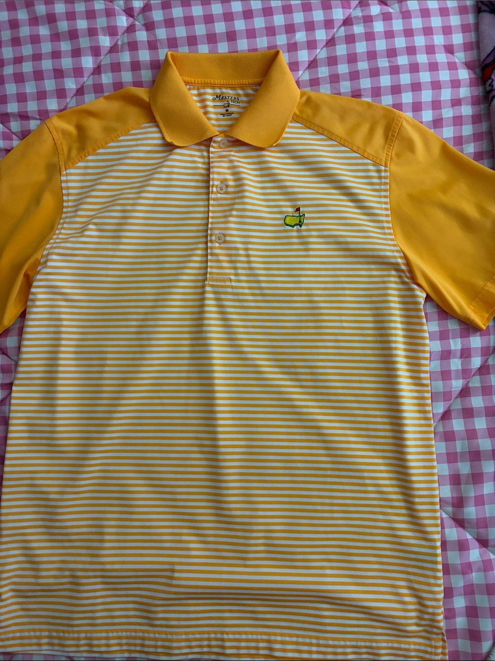 Masters shirt orange stripes